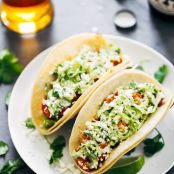 Spicy Shrimp Tacos with Garlic Cilantro Lime Slaw